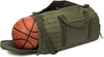 QT&QY 40L Military Tactical Duffle Bag For Men Sport Gym Bag Fitness Tote Travel Duffle Bag Training Workout Bag With Shoe Compartment Basketball Football Weekender Bag - Image 5